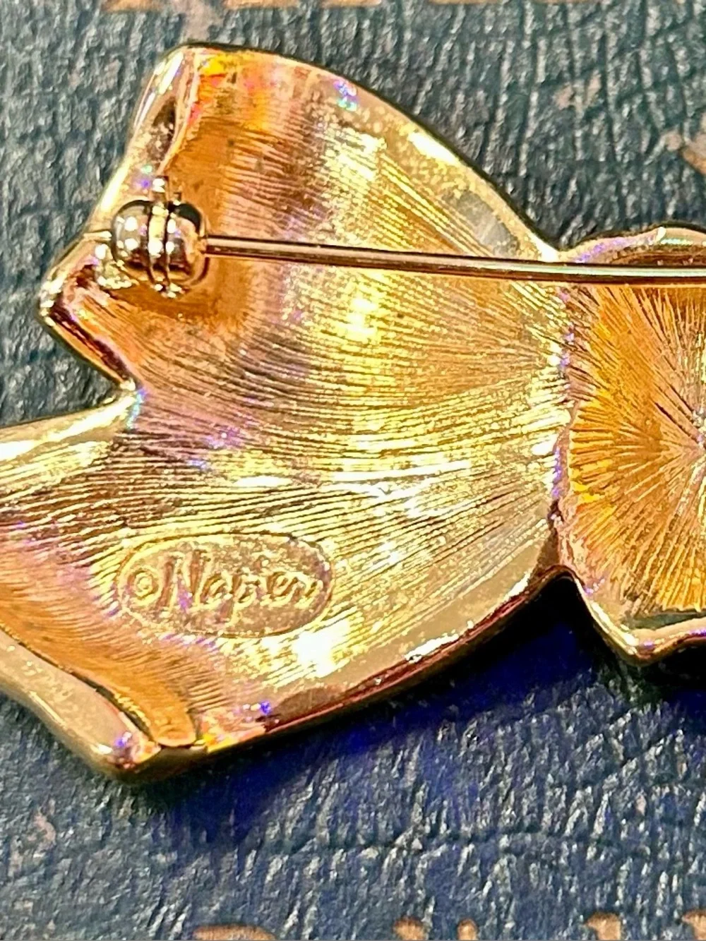 Vintage Napier Black Enamel Bow Brooch